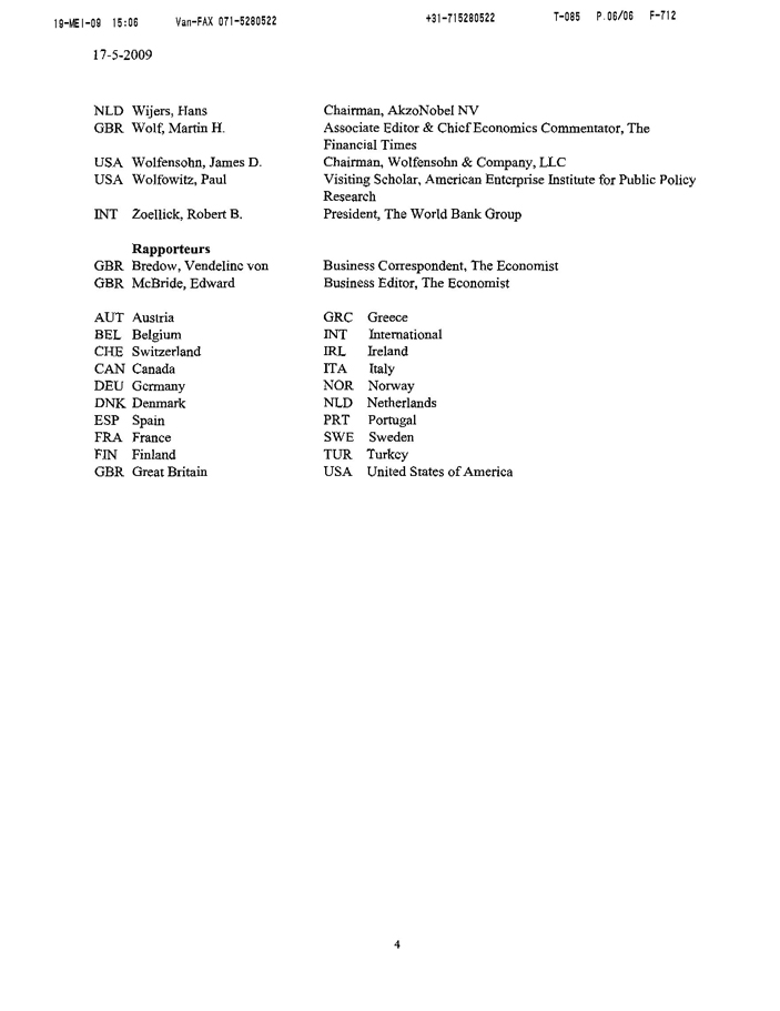 Official List Of Participants For The 2009 Bilderberg Meeting | Public ...