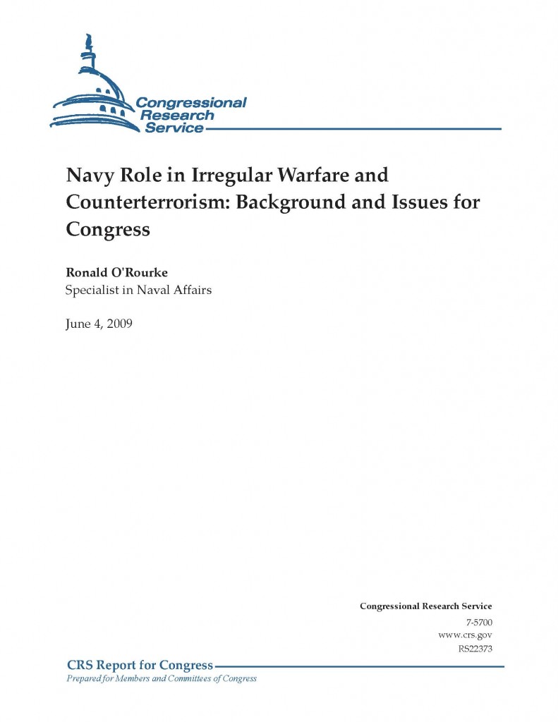 Navy Role in Irregular Warfare and Counterterrorism: Background and ...