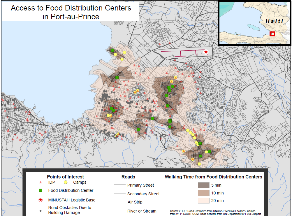 Open Source Center Walking Time To Medical Facilities And Food 