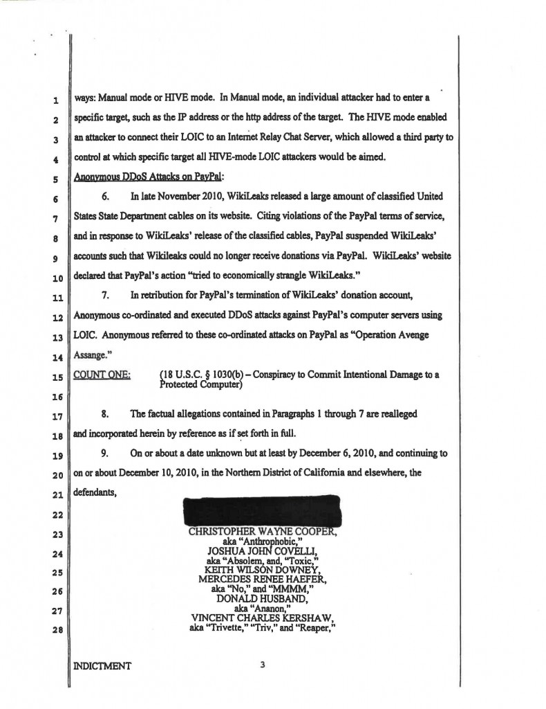 U.S. District Court of Northern California Anonymous DDoS Attacks ...