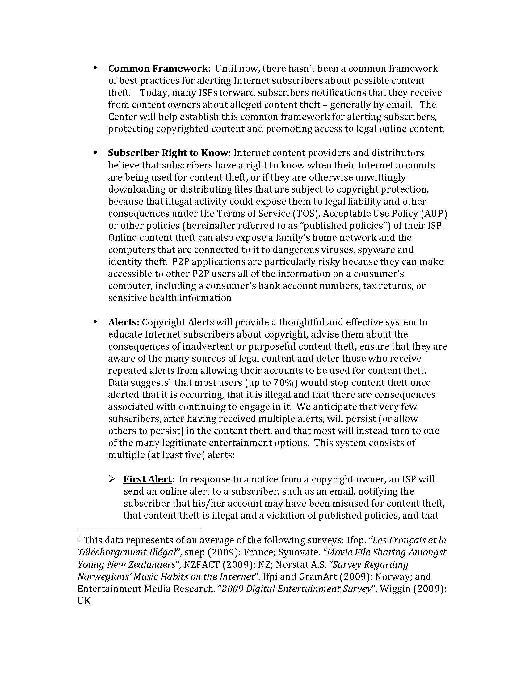 Center for Copyright Information ISP Copyright Alert System Fact Sheet ...