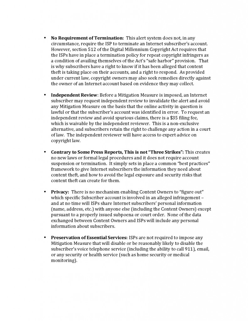 Center for Copyright Information ISP Copyright Alert System Fact Sheet ...