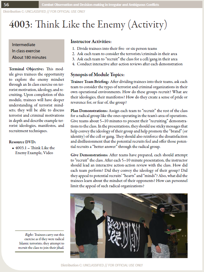 U Fouo Usjfcom Combat Observation And Decision Making In Irregular