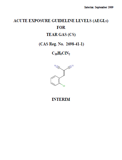 EPA Acute Exposure Guideline Levels for CS Gas | Public Intelligence