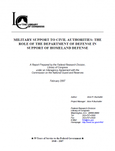 Library of Congress Analysis of Military Support to Civil Authorities ...