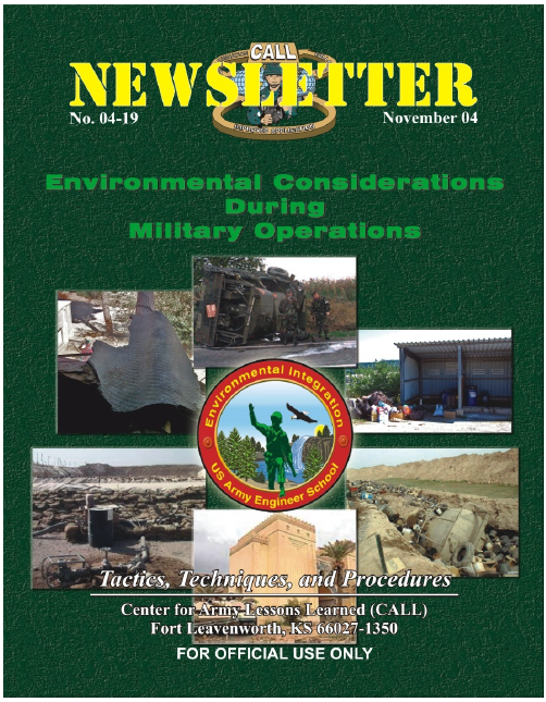 (u  Fouo) U.s. Army Environmental Considerations During Military 