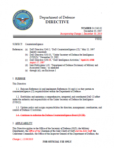 (U//FOUO) DoD Directive: Counterintelligence (CI) | Public Intelligence