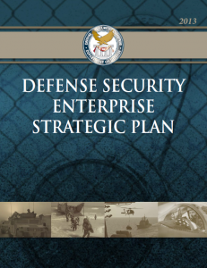 (u  Fouo) Dod Defense Security Enterprise Strategic Plan 2013 