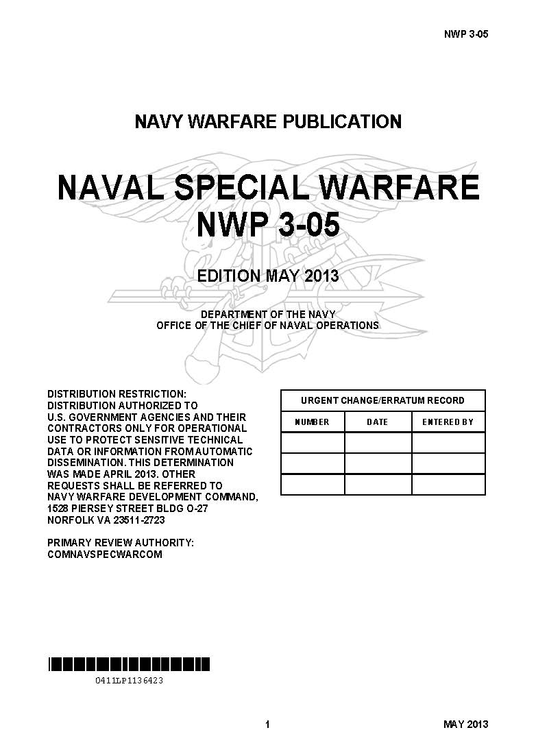 U S Navy Special Warfare Manual Nwp 3